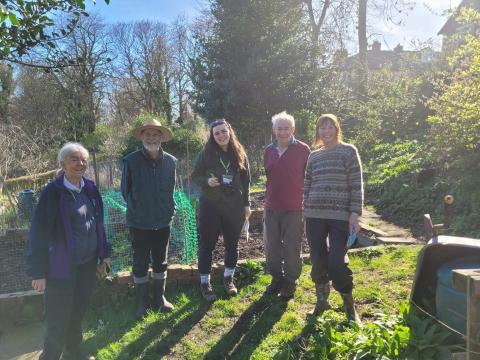 Ecologist Emily Anderson with Carol and committee members