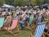 Relaxing at the Allotment Show 2025, in deckchairs watching entertainment